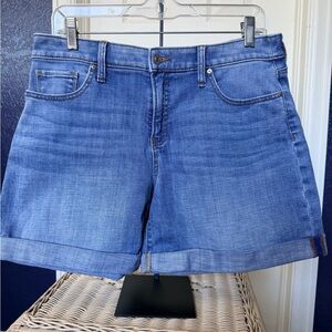 Chico's Blue Denim Cuffed Jean Shorts size 1